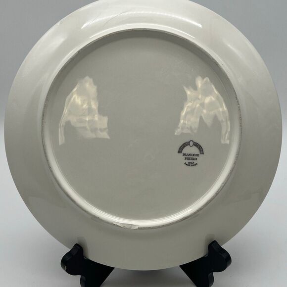 BIANCONI PIETRO Hand Painted Decorative Plate Italy Winter Village Scene Round - Picture 7 of 10